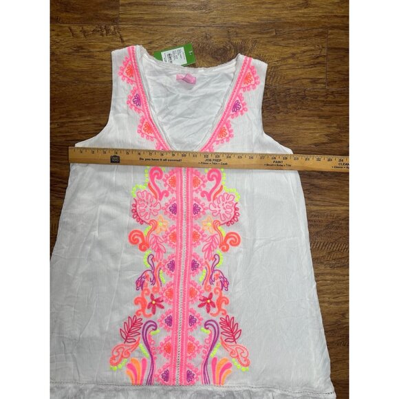 Lilly Pulitzer Thalia Tunic Sleeveless Swing Dress Embroidery in Size L New - Picture 8 of 9